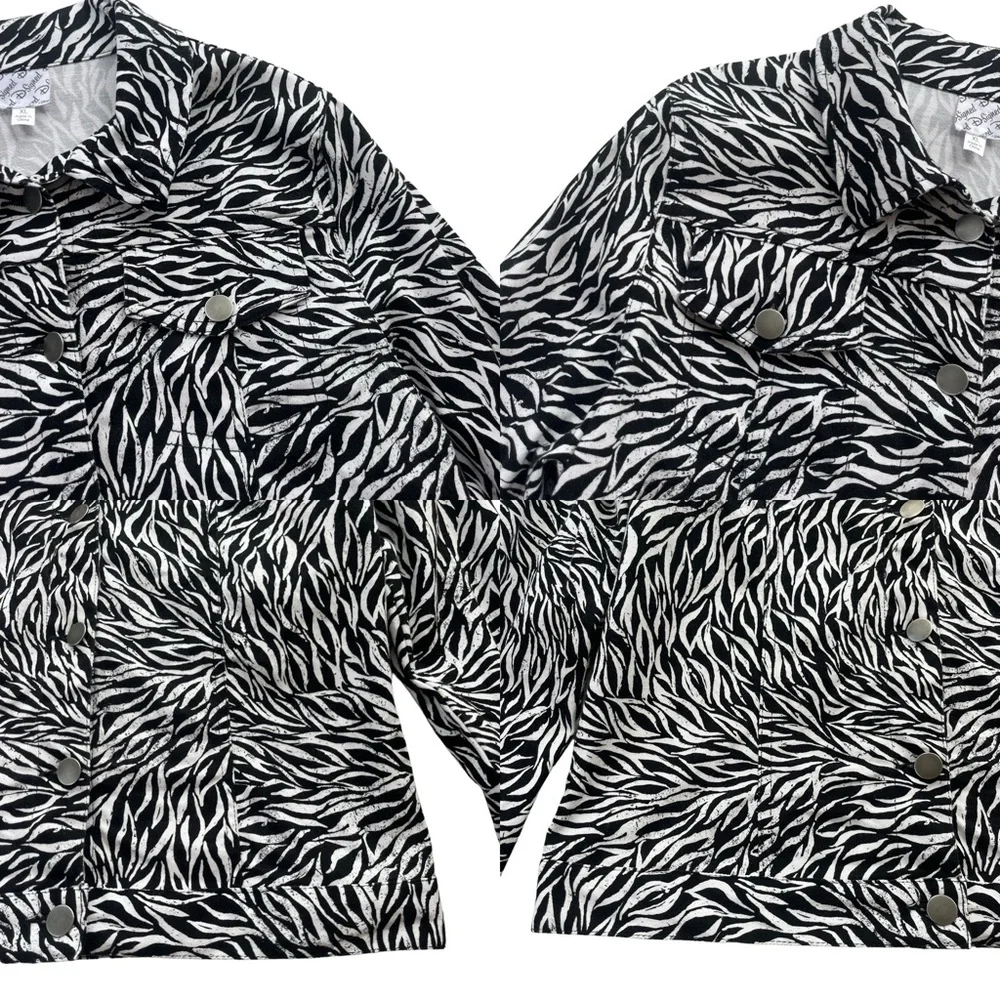 Disney D-Signed Girl’s XL Black White, Zebra Print Button Cotton Jacket #L865JC1